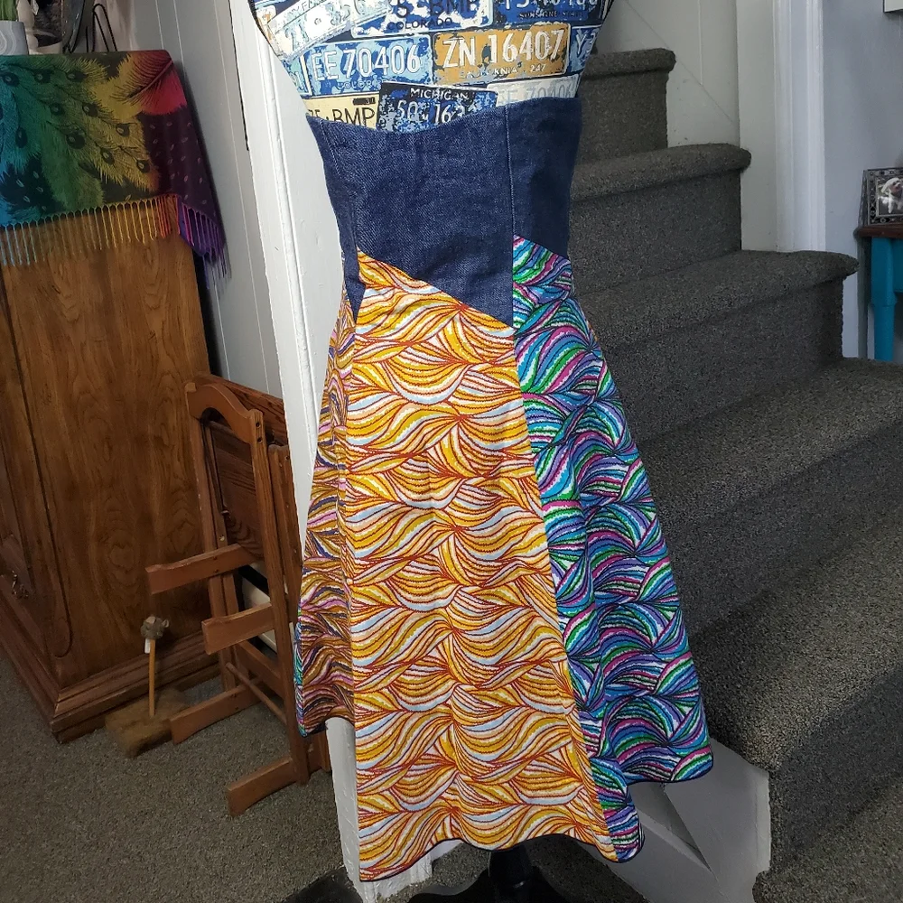 HANDMADE DENIM PATCHWORK DRESS! - Picture 6 of 16